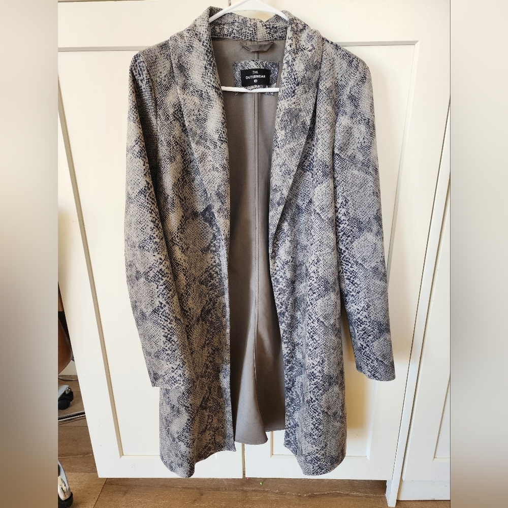 Gray Snake Print Blazer